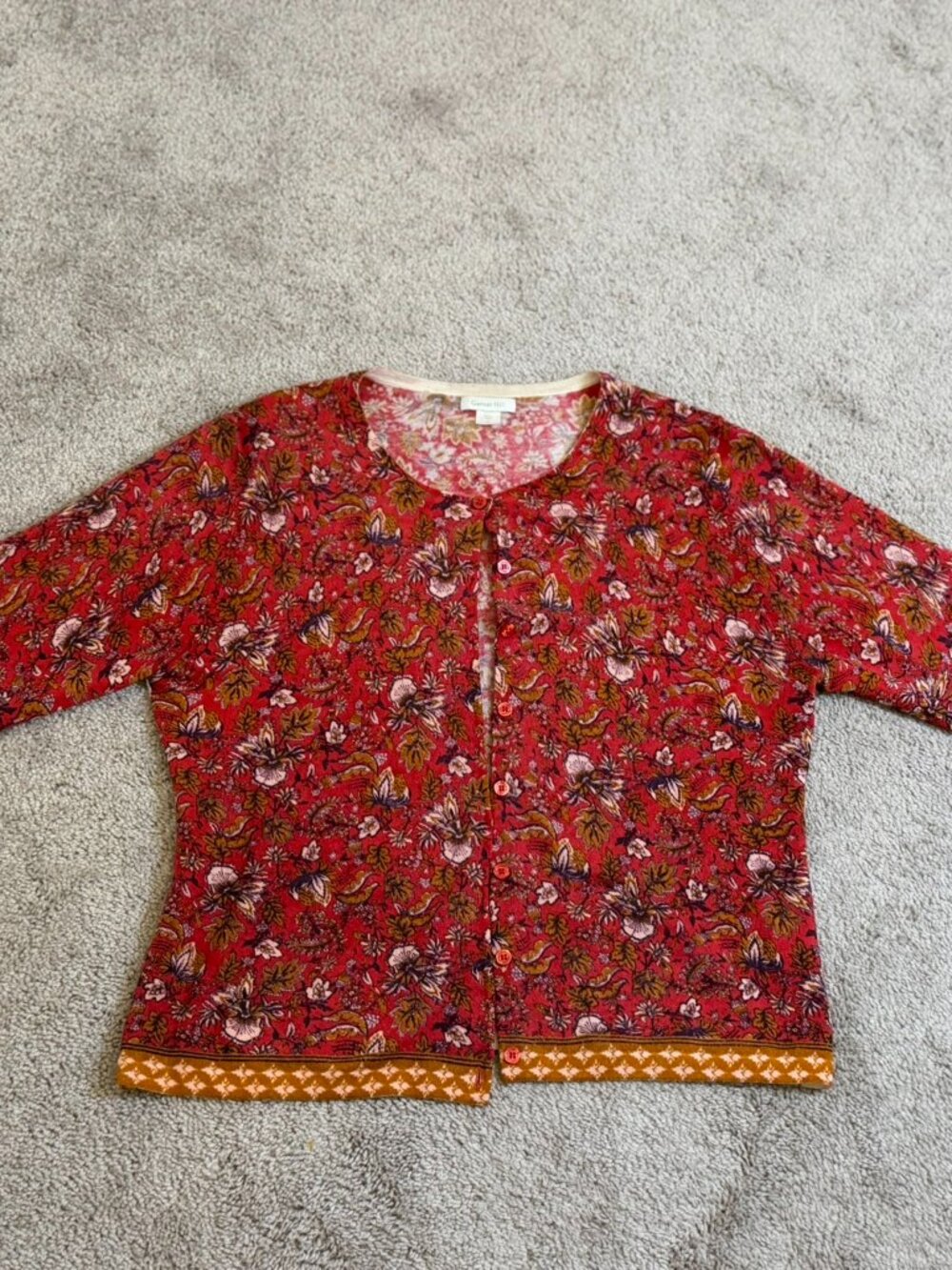Garnet Hill | 100% Merino Wool Paisley Cardigan | Cottagecore | Size XL